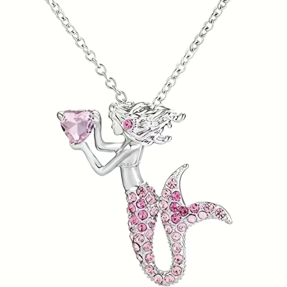 New Cute pink Mermaid Pendant Necklace, T5B7B